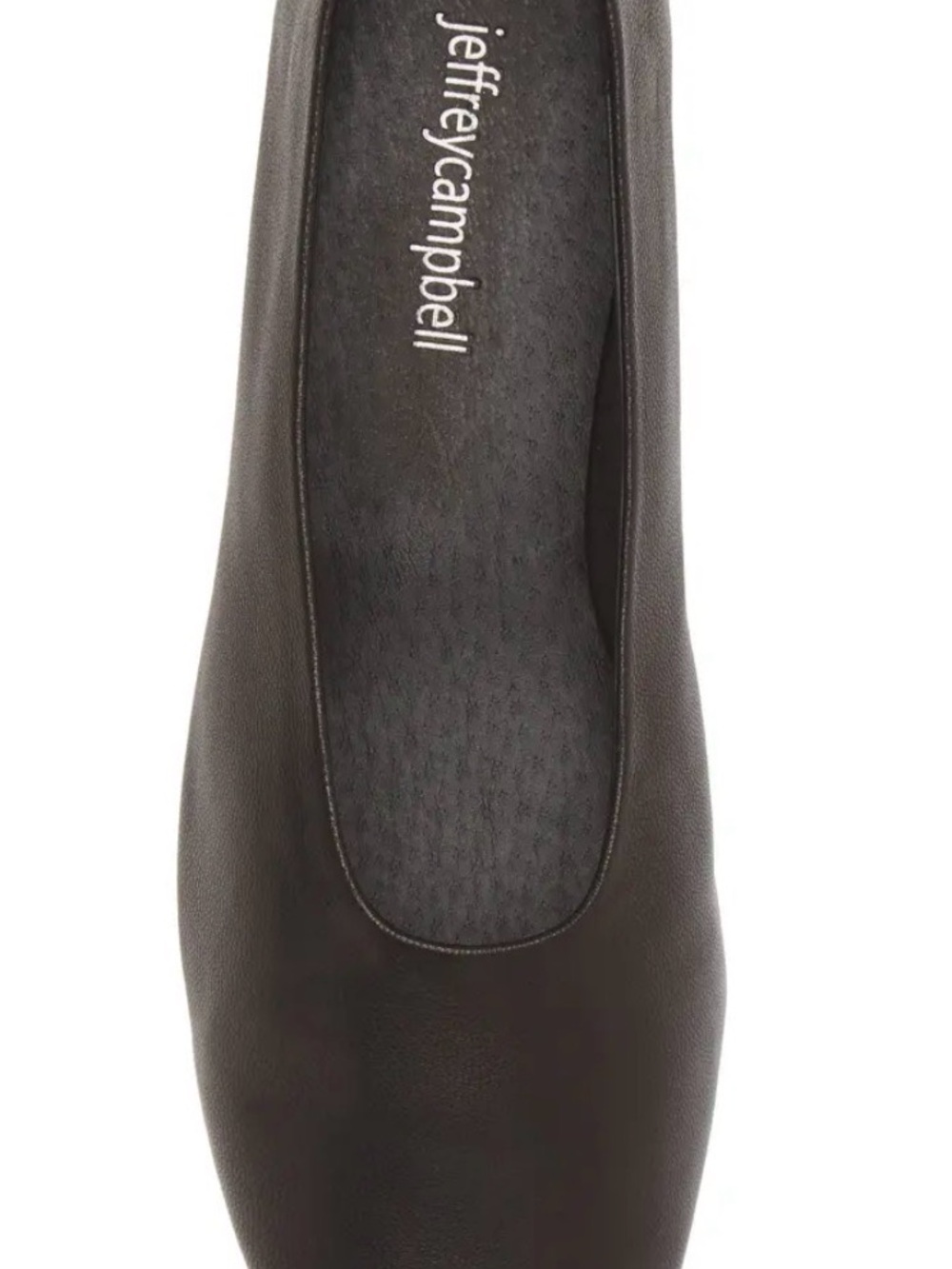 Jeffrey Campbell Black Leather Round-Toe Ballet Flat